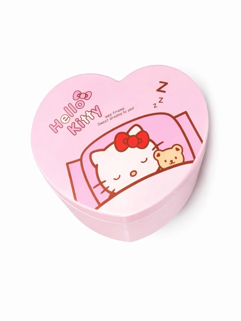 Sanrio Hello Kitty Pink Heart Jewelry Box with Red Bow Artwork